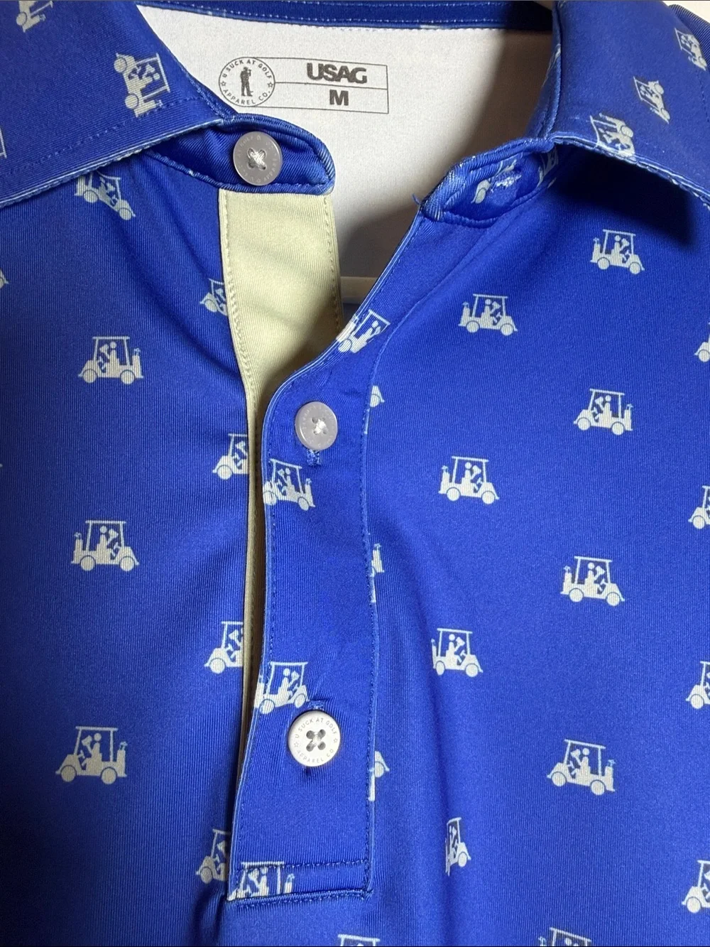 Men’s Ditzy Drinkers" Golf Polo from the brand U Suck at Golf (USAG) Size Medium - Picture 5 of 7